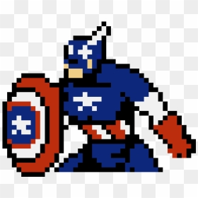 Capitão América Pixel Art, HD Png Download - capitan america png