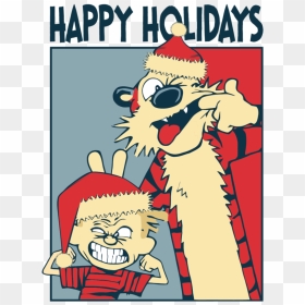 Calvilhobbes-01 - Happy Holidays Calvin And Hobbes, HD Png Download - calvin and hobbes png