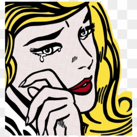 #comic #sad #dots - Roy Lichtenstein Crying Girl, HD Png Download - comic dots png