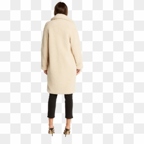 Teddy Long Coat In Colour Whisper White - Overcoat, HD Png Download - white fur png