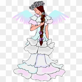 Fairy Pixie Cut Angel Bird - Fairy White Dress Clipart, HD Png Download - pixie png