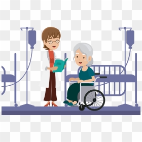 Svg Library Stock Doctor Helping Patient Clipart , - Doctor With Patient Clipart, HD Png Download - doctor clipart png