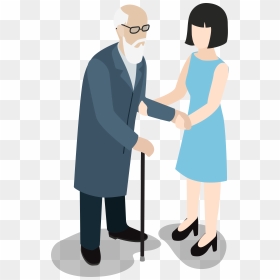 Old Clipart Senior Citizen - Helping Old People Clipart, HD Png Download - senior png