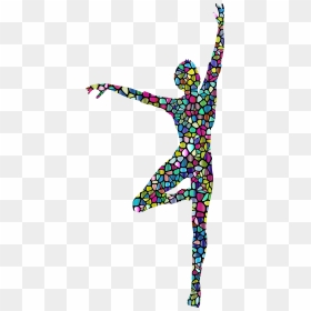 Polyprismatic Tiled Dancing Woman - Silhouette Transparent Background Dance Clip Art, HD Png Download - dancing emoji png