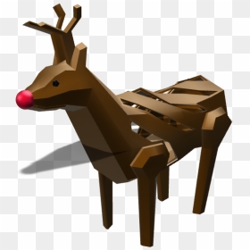 Low Poly Rudolph The Red Nosed Reindeer - Reindeer, HD Png Download - rudolph the red nosed reindeer png
