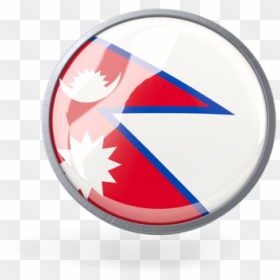 Metal Framed Round Icon - Circle, HD Png Download - nepal flag png