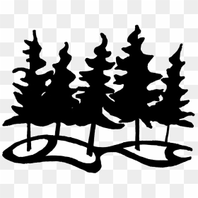 Pine Tree Clipart Dark Forest - Clip Art Forest Black And White, HD Png Download - pine tree clip art png