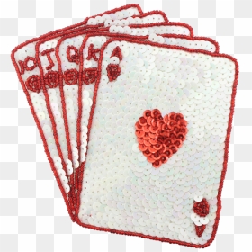 Large Poker Cards Sequin & Beaded Applique - Poker Card Seed Png Transparency, Transparent Png - poker cards png