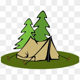 Pine Tree Clipart Transparent Background - Tent Clip Art, HD Png Download - pine tree clip art png