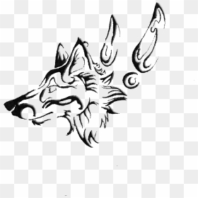 Canidae Line Art Dog Paw Sketch - Sketch, HD Png Download - tribal wolf png