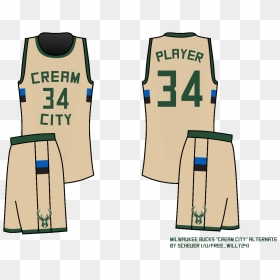 Milwaukee Bucks Jersey Cream, HD Png Download - milwaukee bucks logo png