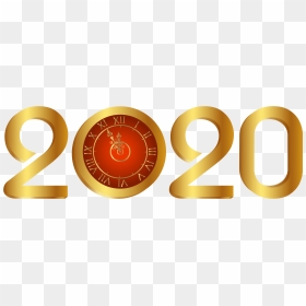 2020 Clock Gold Transparent Png Clip Art - Happy New Year 2020 Clock Png, Png Download - clock logo png