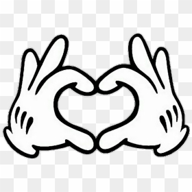 Mickey Gloves Png Transparent Background - Mickey Mouse Heart Hands, Png Download - mickey mouse hands png