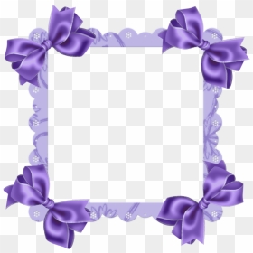 Purple Transparent Frame With Bow - Frame On A Purple Background, HD Png Download - lace frame png