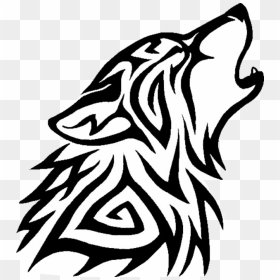 Tribal Wolf Drawing, HD Png Download - tribal wolf png
