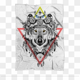 Tribal Wolf Sublimation Throw Blanket - Wolf Totem, HD Png Download - tribal wolf png