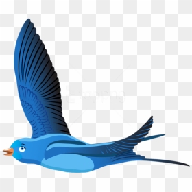 Free Png Download Blue Bird Cartoon Transparent Clipart - Flying Bird Clipart Transparent Background, Png Download - blue bird png