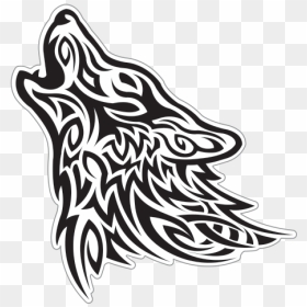 Tribal Wolf Attack - Wolf Black And White, HD Png Download - tribal wolf png