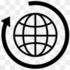 Earth With Circular Arrow Around - All Around The World Icon, HD Png Download - circular arrow png