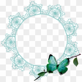 Mq Green Lace Butterfly Frame Frames Border Borders - Border Frame Lace Transparent, HD Png Download - lace frame png