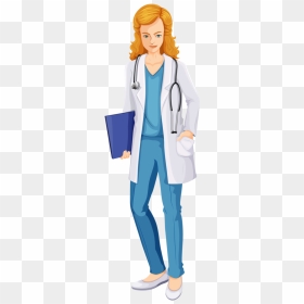 Female Clipart Medical Doctor - Cartoon Doctor Drawing Easy, HD Png Download - doctor clipart png