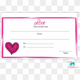 Free Printable Love Certificate - Heart, HD Png Download - certificate png
