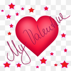 My Valentine Heart With Stars - Relogio Para Quarto Infantil, HD Png Download - valentine heart png