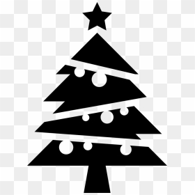 Christmas Tree With Balls And A Star On Top - Christmas Tree Icon Transparent, HD Png Download - christmas tree star png