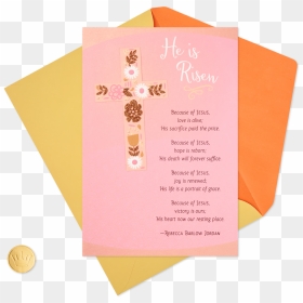 Floral Cross He Is Risen Religious Easter Card - Paper, HD Png Download - he is risen png