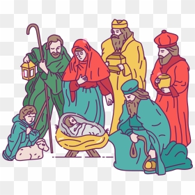 Nativity Scene Birth Of Jesus Clipart, HD Png Download - nativity scene png