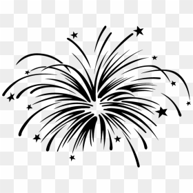 Black And White Transparent Background Firework Clipart - Fireworks Clip Art Black And White, HD Png Download - fire work png