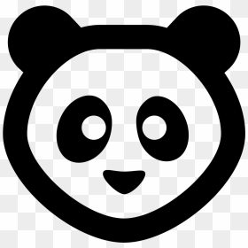 A Bear Shaped Head With Round Ears Near The Top Of - Cartoon Panda Head Transparent Background, HD Png Download - panda head png