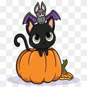 Cute Halloween, HD Png Download - halloween cat png