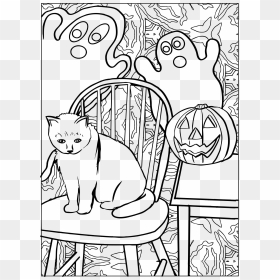 This Free Icons Png Design Of Halloween Cat Line Art - Coloring Page Photos For Kids, Transparent Png - halloween cat png