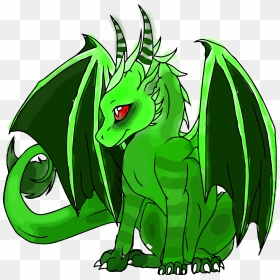 Side View Colorful Dragon Clipart Png - Cute Green Dragon Drawing, Transparent Png - creature png