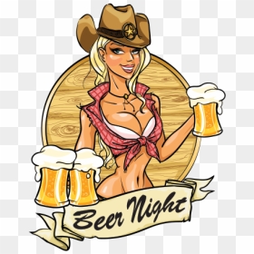 Sexy Country Girl In Beer Night Sign - Beer Woman Cartoon, HD Png Download - country girl png
