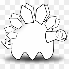 Stegosaurus Black And White Coloring Book Clip Art - Illustration, HD Png Download - book outline png