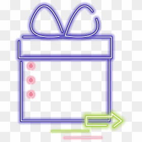 Gift Box Border Neon Element Png And Vector Image , - Neon, Transparent Png - neon border png