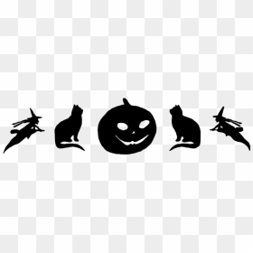 Witch And Cat Halloween Silhouette Vector Image - Jack-o'-lantern, HD Png Download - halloween cat png