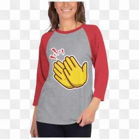 Emoji Clap 3/4 Sleeve Raglan Shirt, HD Png Download - clap emoji png