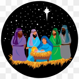 Nativity Scene Circle Cartoon, HD Png Download - nativity scene png