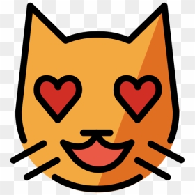 Cat Face Vector Png, Transparent Png - heart face emoji png