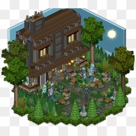 Mansion Habbo Minecraft Plan House Free Png Hq Clipart - Habbo House, Transparent Png - minecraft tree png