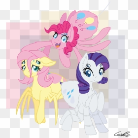 Couchcrusader, Creepy, Cute, Drider, Fluttershy, Original - Pinkie Pie Fluttershy Rarity, HD Png Download - cute spider png