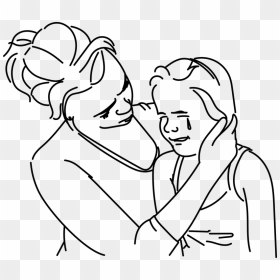 Transparent Tears Png - Mother And Daughter Crying Drawing, Png Download - crying tears png