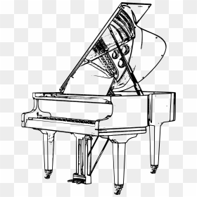 Grand Piano Clip Arts - Grand Piano Clipart Black And White, HD Png Download - grand piano png