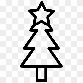 Christmas Tree Fir Newyear Holiday Star - Simple Christmas Tree Outline Clipart, HD Png Download - christmas tree star png