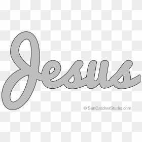 Jesus Cross Word Outline - Jesus Word Clip Art, HD Png Download - cross outline png