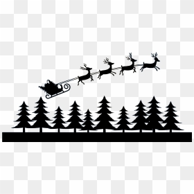 Reindeer Pull A Cart Png Download - All A Good Night, Transparent Png - santa's sleigh png