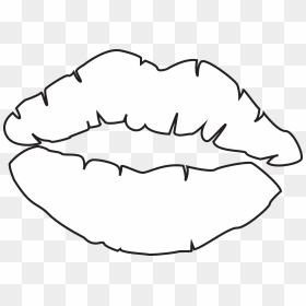 Drawing Lipstick Outline - Drawings Of Kiss Lips, HD Png Download - book outline png